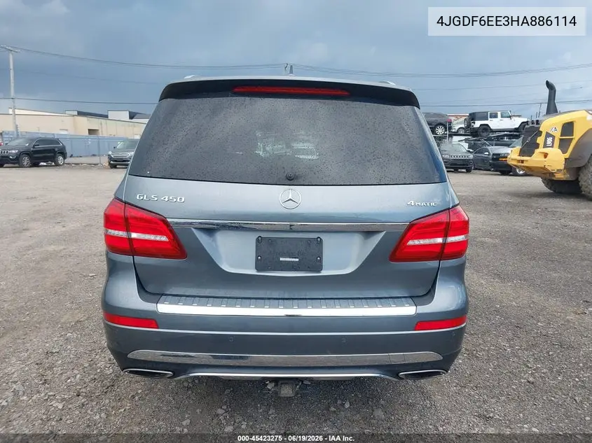 2017 Mercedes-Benz Gls 450 4Matic VIN: 4JGDF6EE3HA886114 Lot: 45423275