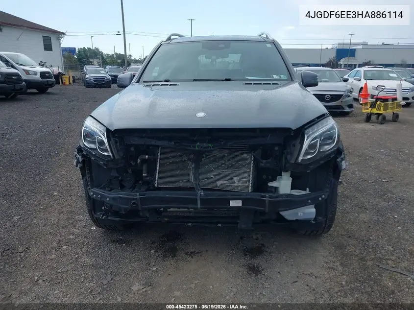 2017 Mercedes-Benz Gls 450 4Matic VIN: 4JGDF6EE3HA886114 Lot: 45423275