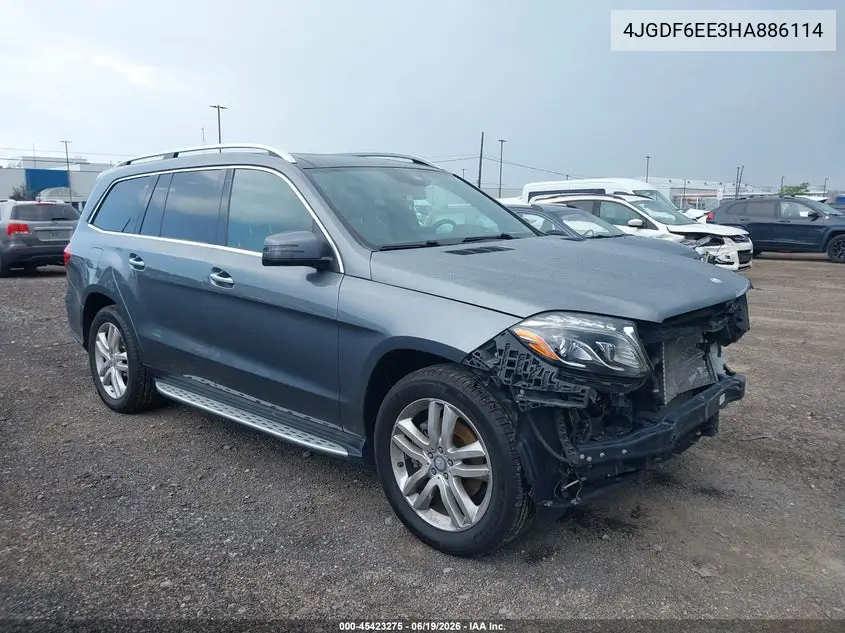 2017 Mercedes-Benz Gls 450 4Matic VIN: 4JGDF6EE3HA886114 Lot: 45423275