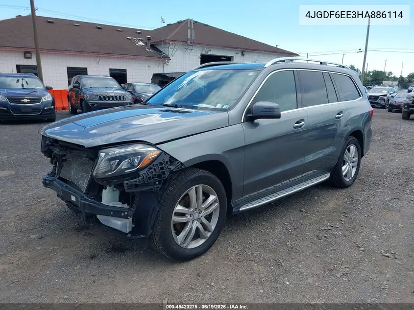 2017 Mercedes-Benz Gls 450 4Matic VIN: 4JGDF6EE3HA886114 Lot: 45423275