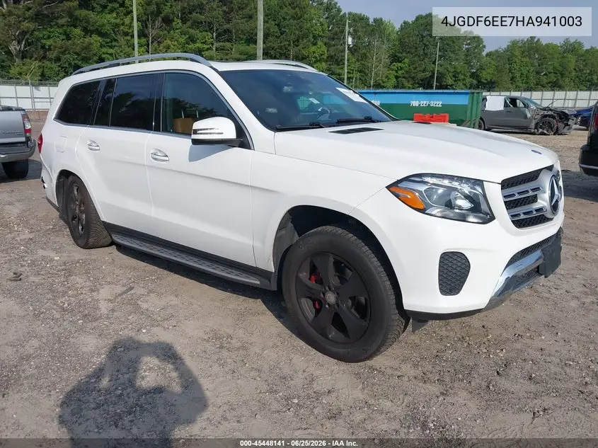2017 Mercedes-Benz Gls 450 4Matic VIN: 4JGDF6EE7HA941003 Lot: 45448141