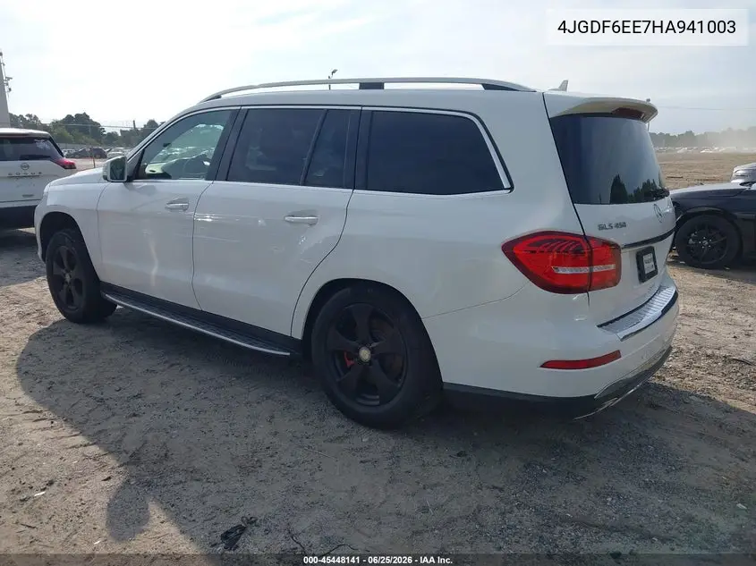 2017 Mercedes-Benz Gls 450 4Matic VIN: 4JGDF6EE7HA941003 Lot: 45448141