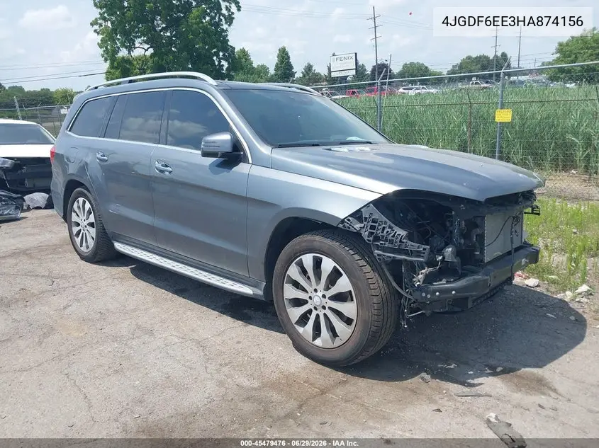 2017 Mercedes-Benz Gls 450 4Matic VIN: 4JGDF6EE3HA874156 Lot: 45479476
