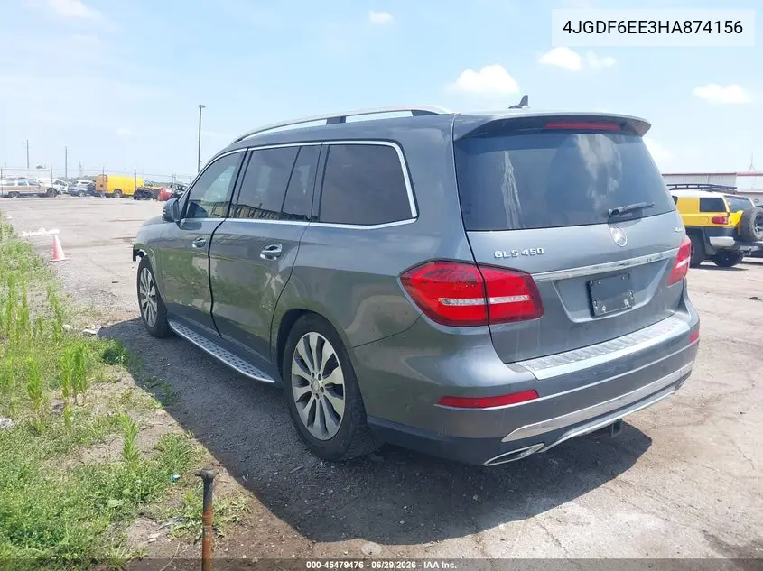 2017 Mercedes-Benz Gls 450 4Matic VIN: 4JGDF6EE3HA874156 Lot: 45479476