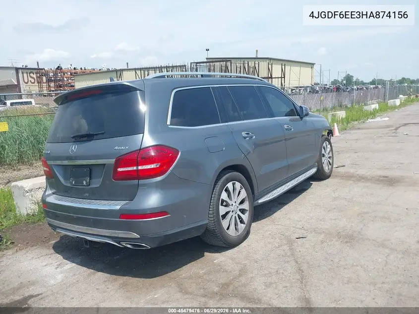 2017 Mercedes-Benz Gls 450 4Matic VIN: 4JGDF6EE3HA874156 Lot: 45479476