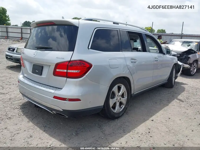 2017 Mercedes-Benz Gls 450 4Matic VIN: 4JGDF6EE8HA827141 Lot: 45499242