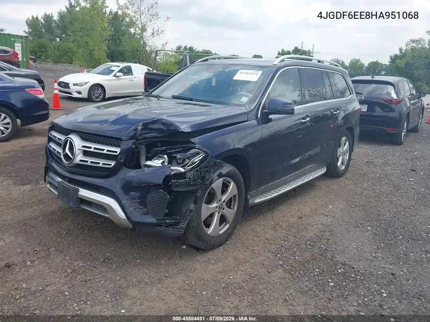 2017 Mercedes-Benz Gls 450 4Matic VIN: 4JGDF6EE8HA951068 Lot: 45584451