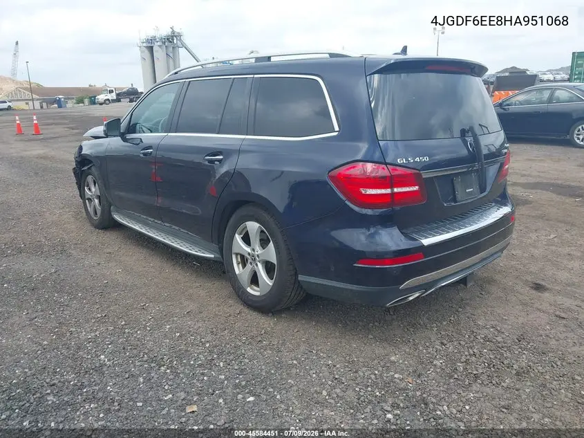 2017 Mercedes-Benz Gls 450 4Matic VIN: 4JGDF6EE8HA951068 Lot: 45584451