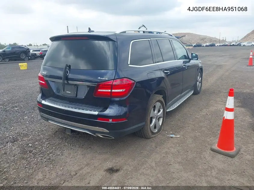 2017 Mercedes-Benz Gls 450 4Matic VIN: 4JGDF6EE8HA951068 Lot: 45584451