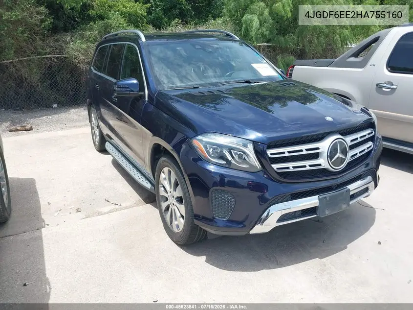 2017 Mercedes-Benz Gls 450 4Matic VIN: 4JGDF6EE2HA755160 Lot: 45623841