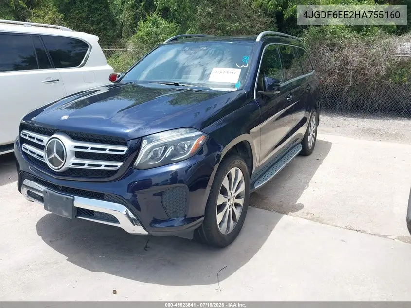 2017 Mercedes-Benz Gls 450 4Matic VIN: 4JGDF6EE2HA755160 Lot: 45623841