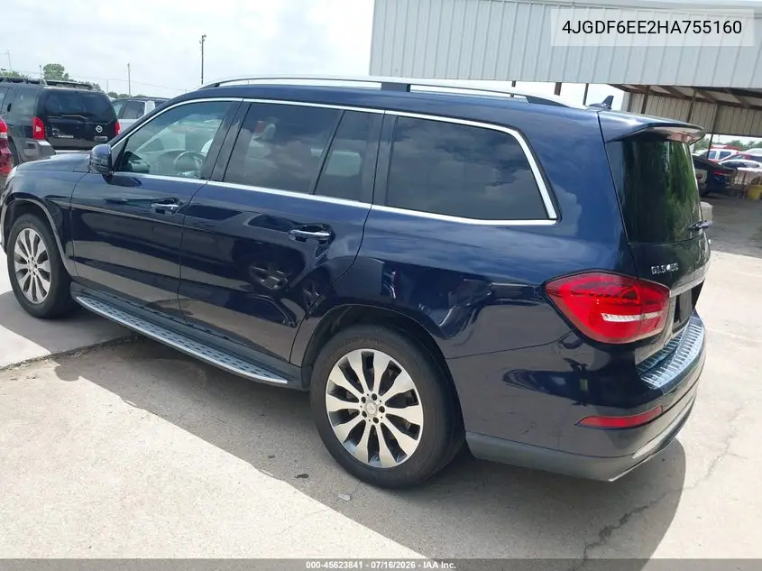2017 Mercedes-Benz Gls 450 4Matic VIN: 4JGDF6EE2HA755160 Lot: 45623841