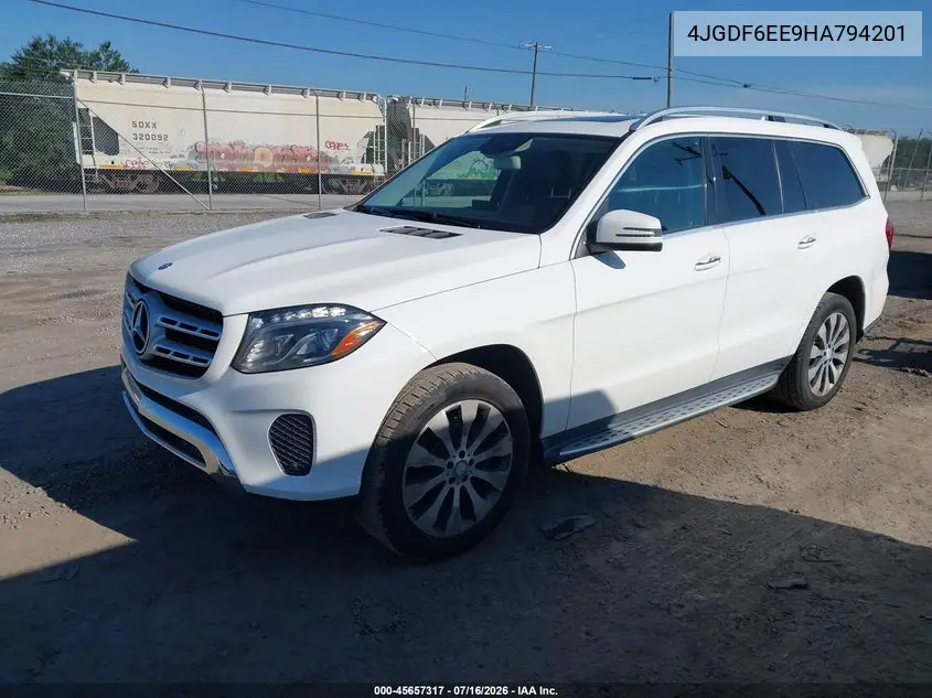 2017 Mercedes-Benz Gls 450 4Matic VIN: 4JGDF6EE9HA794201 Lot: 45657317