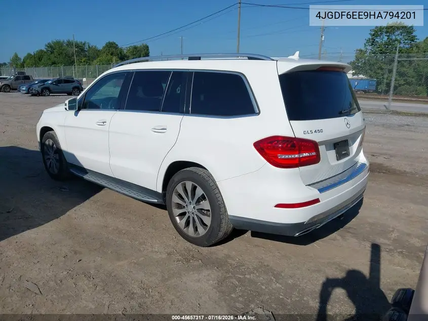 2017 Mercedes-Benz Gls 450 4Matic VIN: 4JGDF6EE9HA794201 Lot: 45657317