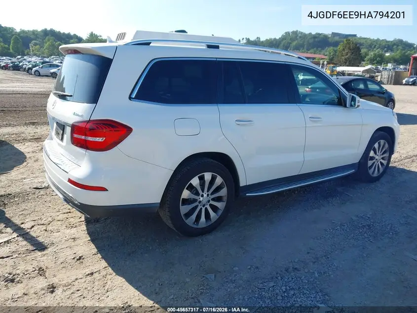 2017 Mercedes-Benz Gls 450 4Matic VIN: 4JGDF6EE9HA794201 Lot: 45657317