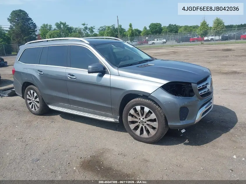 2018 Mercedes-Benz Gls 450 4Matic VIN: 4JGDF6EE8JB042036 Lot: 45347305