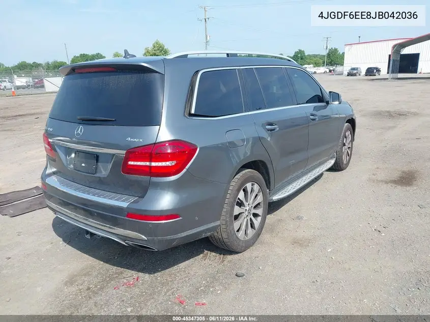 2018 Mercedes-Benz Gls 450 4Matic VIN: 4JGDF6EE8JB042036 Lot: 45347305
