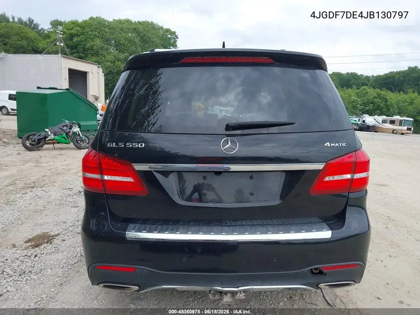 2018 Mercedes-Benz Gls 550 4Matic VIN: 4JGDF7DE4JB130797 Lot: 45360975