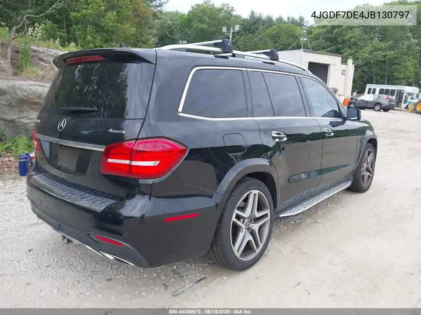2018 Mercedes-Benz Gls 550 4Matic VIN: 4JGDF7DE4JB130797 Lot: 45360975