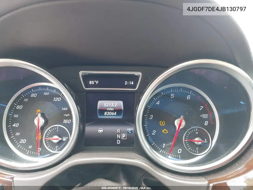 2018 Mercedes-Benz Gls 550 4Matic VIN: 4JGDF7DE4JB130797 Lot: 45360975