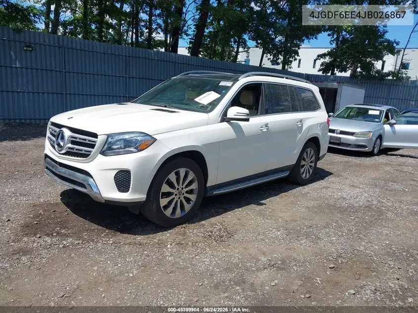 2018 Mercedes-Benz Gls 450 4Matic VIN: 4JGDF6EE4JB026867 Lot: 45399904