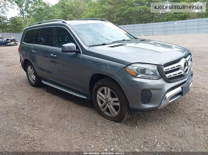 2018 Mercedes-Benz Gls 450 4Matic VIN: 4JGDF6EE0JB149369 Lot: 45444823