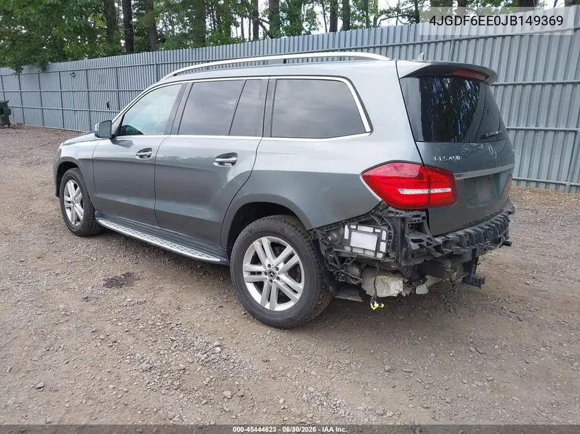 2018 Mercedes-Benz Gls 450 4Matic VIN: 4JGDF6EE0JB149369 Lot: 45444823