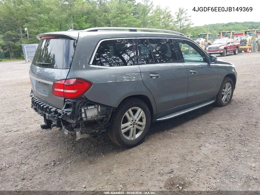 2018 Mercedes-Benz Gls 450 4Matic VIN: 4JGDF6EE0JB149369 Lot: 45444823