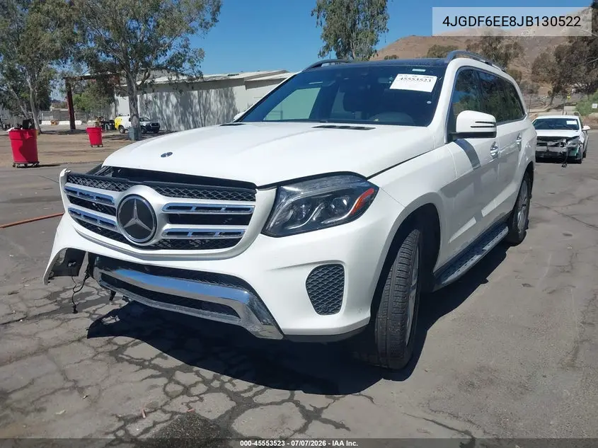 2018 Mercedes-Benz Gls 450 4Matic VIN: 4JGDF6EE8JB130522 Lot: 45553523
