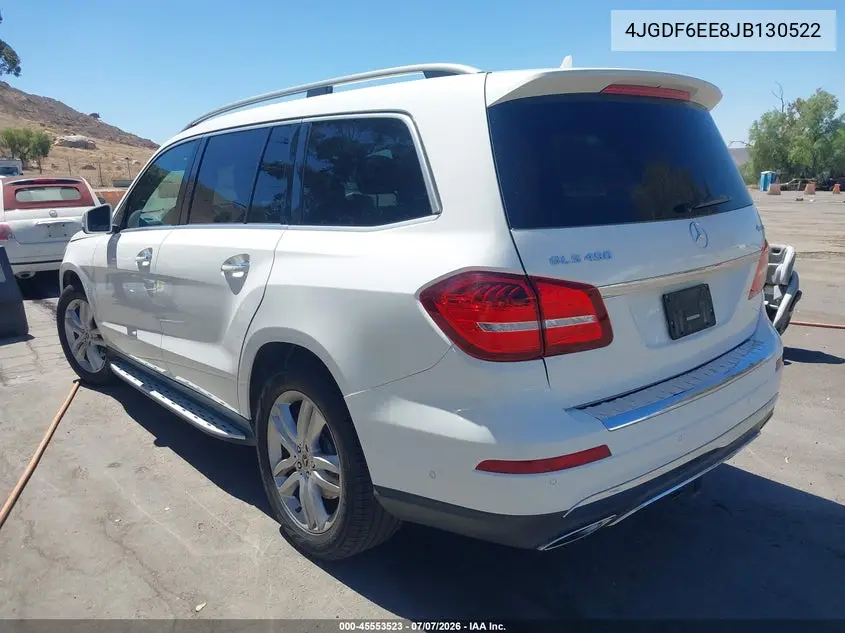 2018 Mercedes-Benz Gls 450 4Matic VIN: 4JGDF6EE8JB130522 Lot: 45553523
