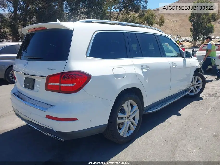 2018 Mercedes-Benz Gls 450 4Matic VIN: 4JGDF6EE8JB130522 Lot: 45553523
