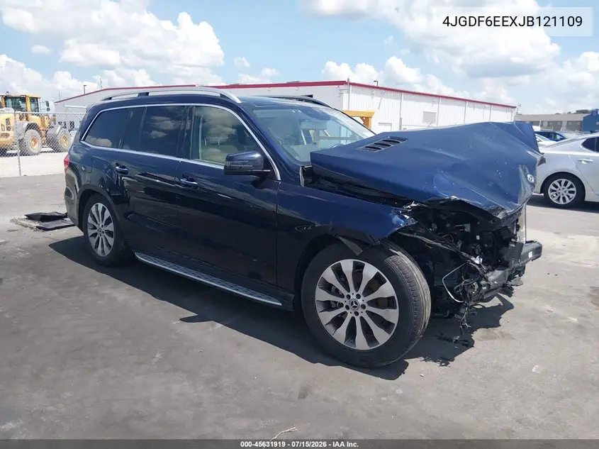 2018 Mercedes-Benz Gls 450 4Matic VIN: 4JGDF6EEXJB121109 Lot: 45631919