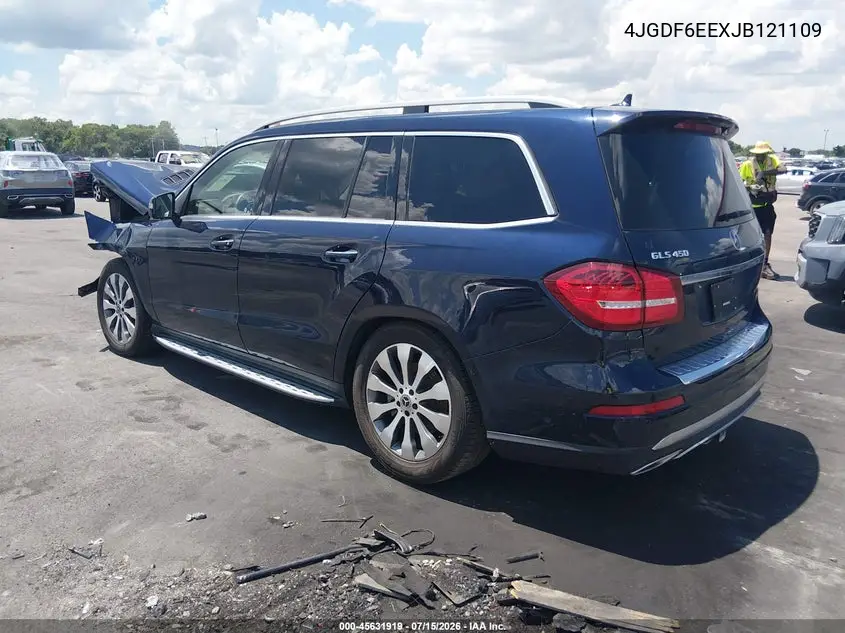 2018 Mercedes-Benz Gls 450 4Matic VIN: 4JGDF6EEXJB121109 Lot: 45631919