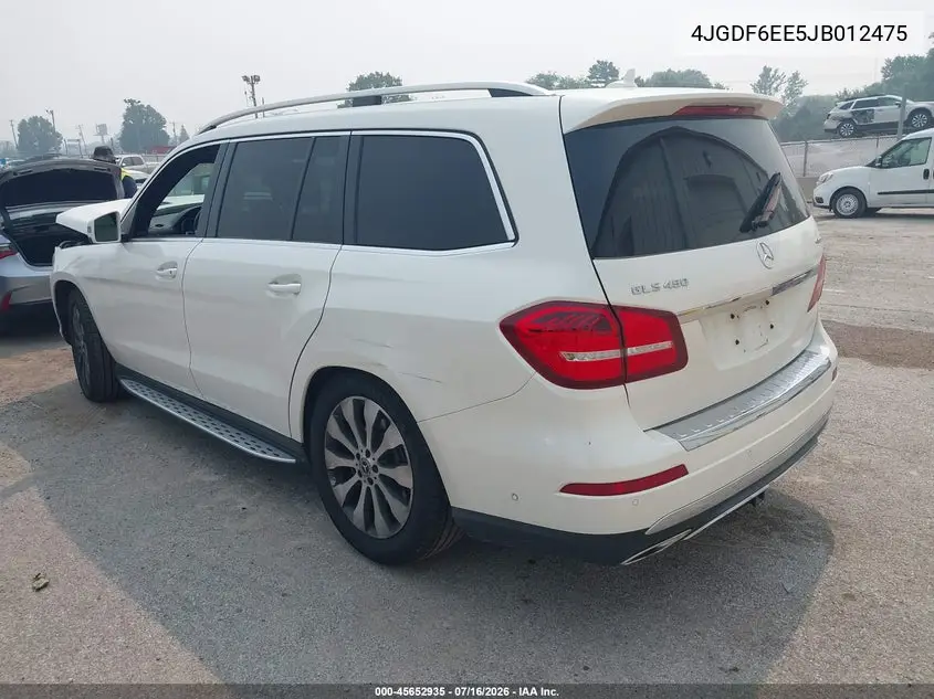 2018 Mercedes-Benz Gls 450 4Matic VIN: 4JGDF6EE5JB012475 Lot: 45652935