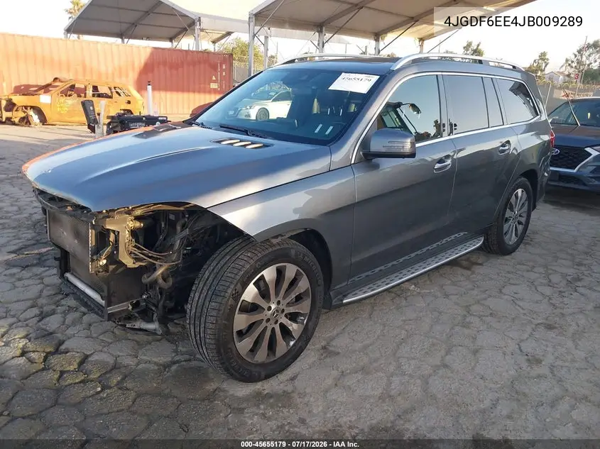 2018 Mercedes-Benz Gls 450 4Matic VIN: 4JGDF6EE4JB009289 Lot: 45655179
