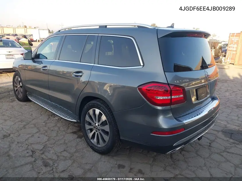 2018 Mercedes-Benz Gls 450 4Matic VIN: 4JGDF6EE4JB009289 Lot: 45655179