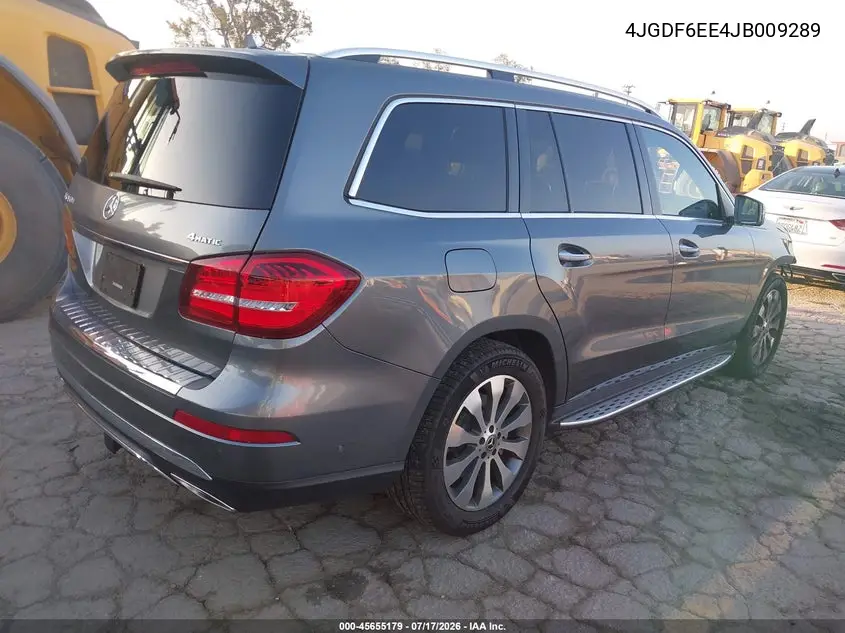 2018 Mercedes-Benz Gls 450 4Matic VIN: 4JGDF6EE4JB009289 Lot: 45655179