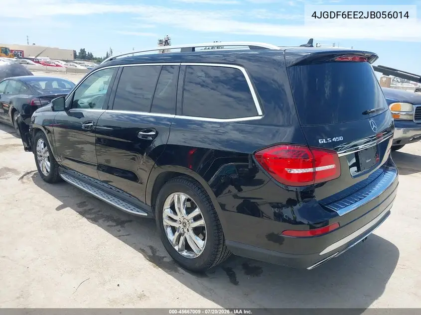 2018 Mercedes-Benz Gls 450 4Matic VIN: 4JGDF6EE2JB056014 Lot: 45667009
