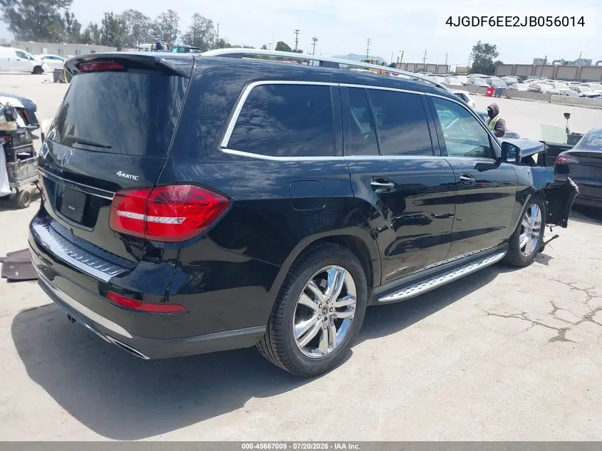 2018 Mercedes-Benz Gls 450 4Matic VIN: 4JGDF6EE2JB056014 Lot: 45667009