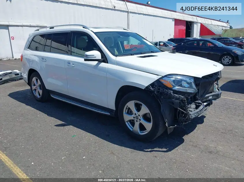 2019 Mercedes-Benz Gls 450 4Matic VIN: 4JGDF6EE4KB241344 Lot: 45234121