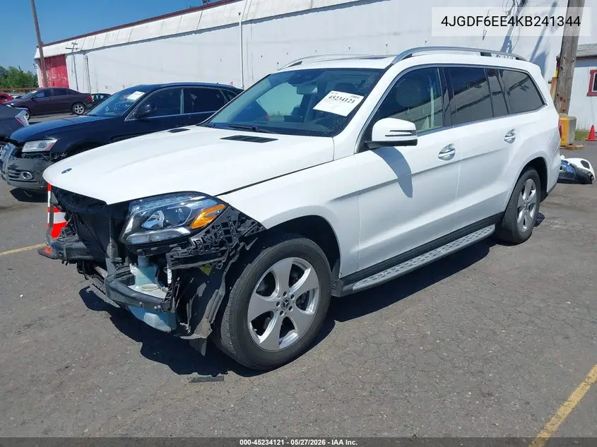 2019 Mercedes-Benz Gls 450 4Matic VIN: 4JGDF6EE4KB241344 Lot: 45234121
