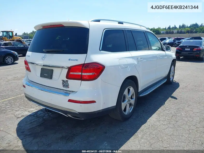2019 Mercedes-Benz Gls 450 4Matic VIN: 4JGDF6EE4KB241344 Lot: 45234121