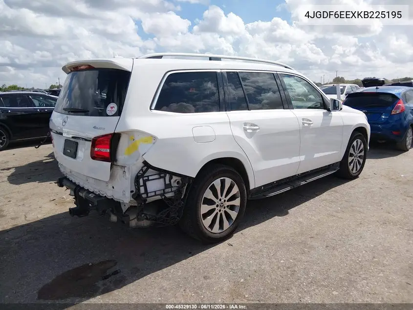2019 Mercedes-Benz Gls 450 4Matic VIN: 4JGDF6EEXKB225195 Lot: 45329130