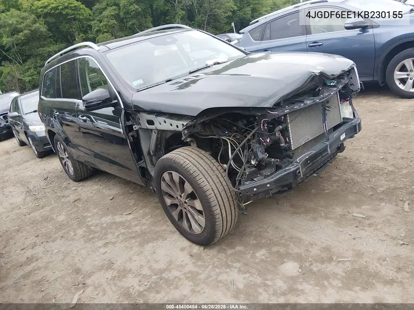 2019 Mercedes-Benz Gls 450 4Matic VIN: 4JGDF6EE1KB230155 Lot: 45400484