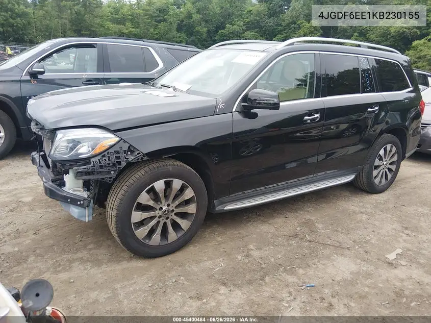 2019 Mercedes-Benz Gls 450 4Matic VIN: 4JGDF6EE1KB230155 Lot: 45400484
