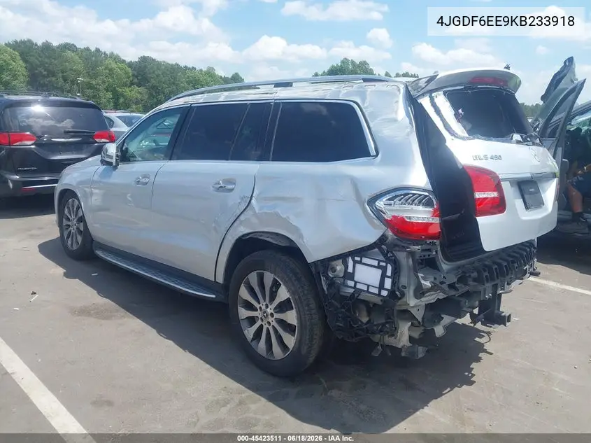 2019 Mercedes-Benz Gls 450 4Matic VIN: 4JGDF6EE9KB233918 Lot: 45423511