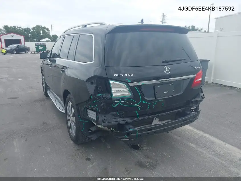 2019 Mercedes-Benz Gls 450 4Matic VIN: 4JGDF6EE4KB187592 Lot: 45654040
