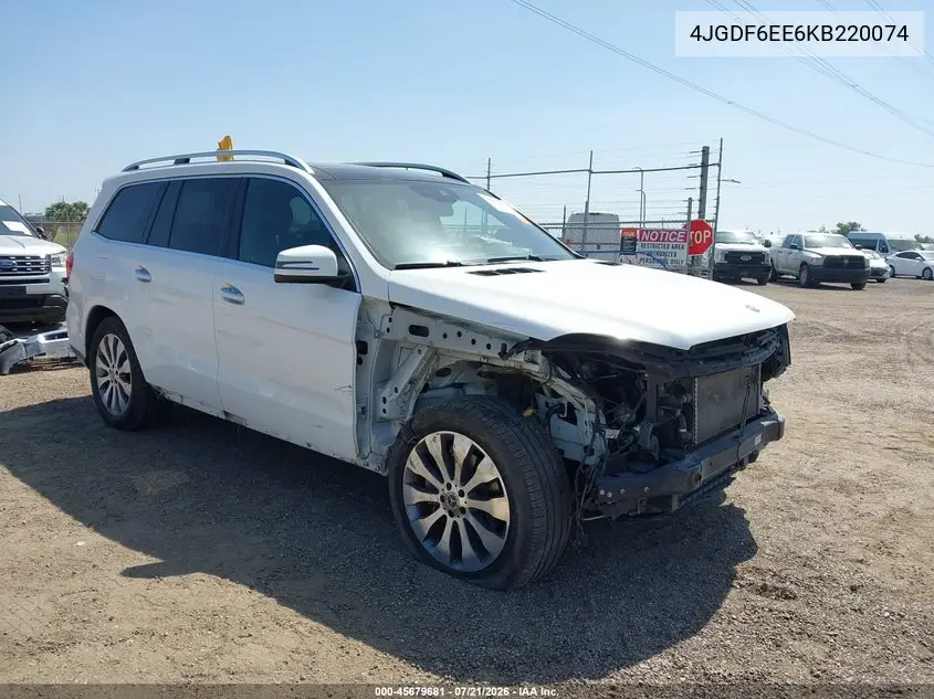 2019 Mercedes-Benz Gls 450 4Matic VIN: 4JGDF6EE6KB220074 Lot: 45679681