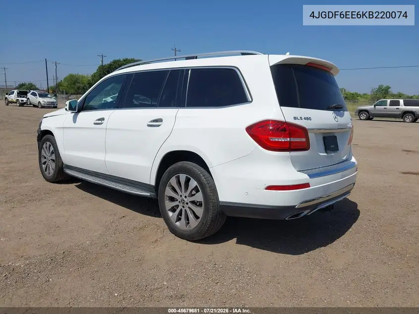 2019 Mercedes-Benz Gls 450 4Matic VIN: 4JGDF6EE6KB220074 Lot: 45679681
