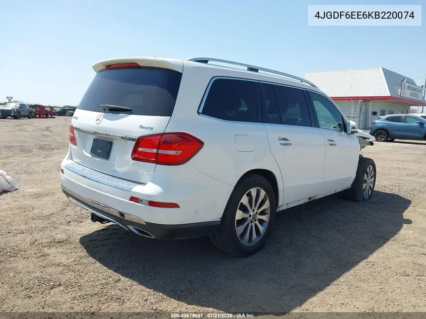 2019 Mercedes-Benz Gls 450 4Matic VIN: 4JGDF6EE6KB220074 Lot: 45679681